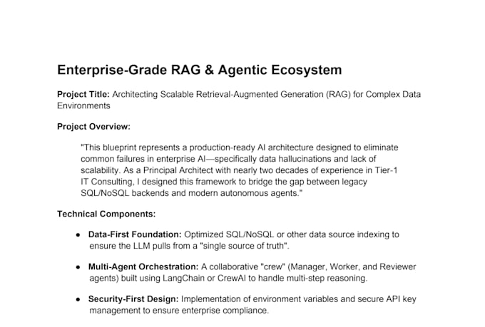provide a senior ai strategy and architectural roadmap for your project